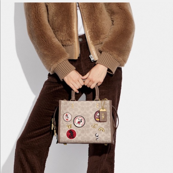 SOLD!! NWT DISNEY X COACH ROGUE 25 WITH MICKEY/MINNIE PATCHES - Picture 7 of 11